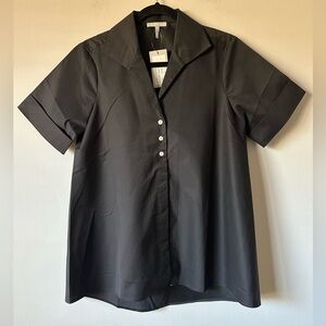 Hinson Wu Betty Short Sleeve Top, Black, Size 2